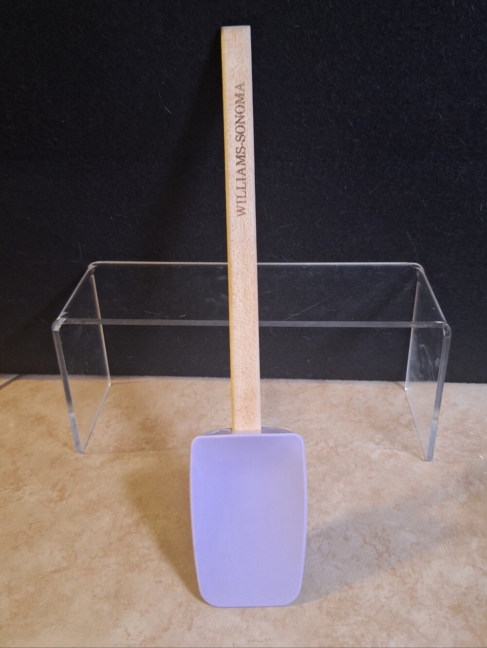 Williams Sonoma Silicon Cooking Spoonula In Lilac Purple W/ Wood Handle Spatula